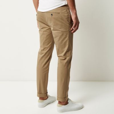 Brown slim chino trousers